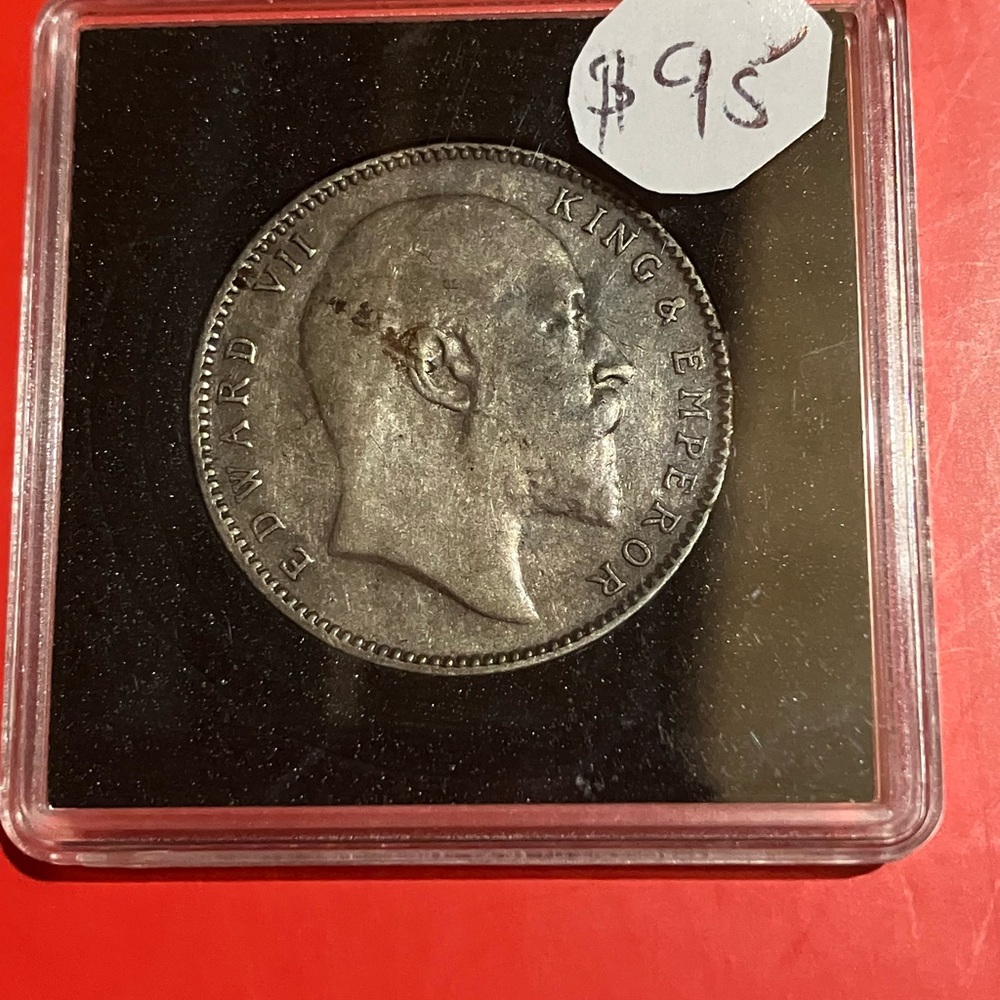 Silver Coin with King & Emperor 1904 $1 Rupee